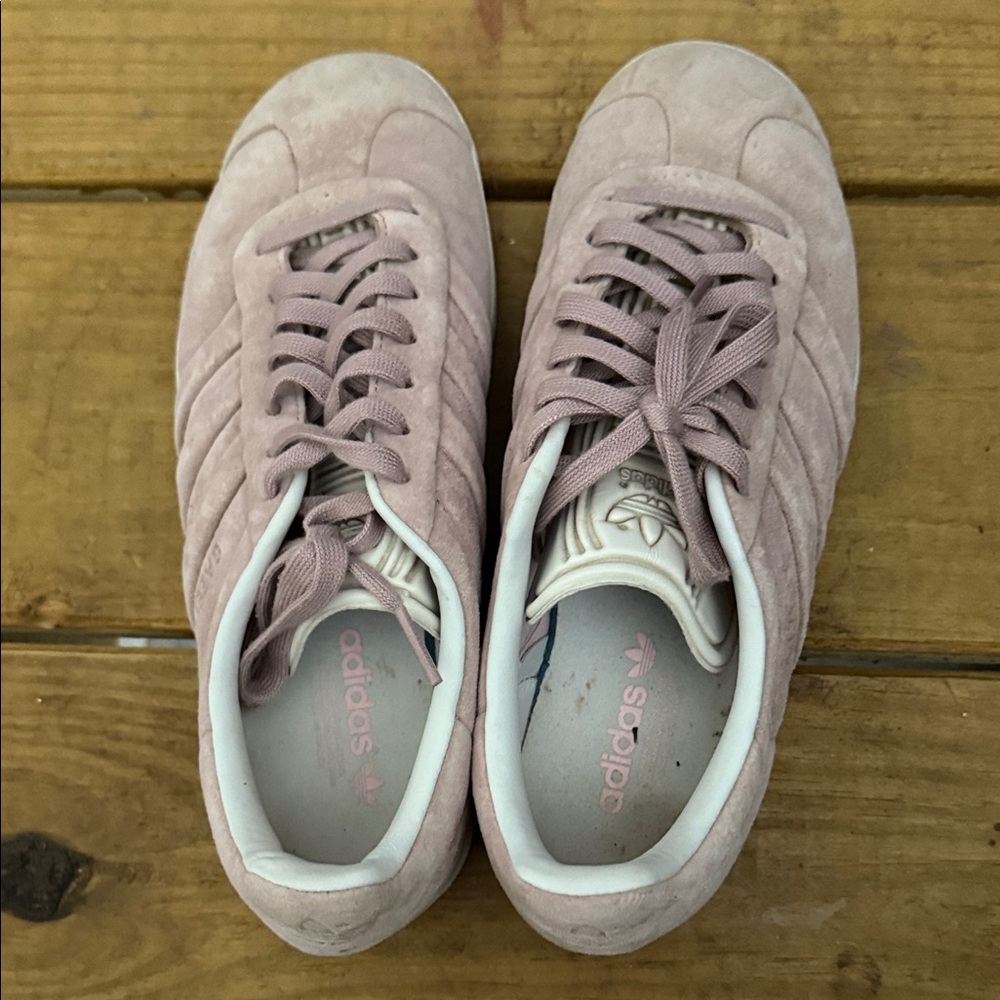 adidas Pink Suede Women's Casual Sneakers - Picture 4 of 5